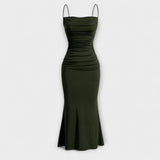 Mia Muse - Elegantes Maxikleid für festliche Anlässe – Dunkelgrün