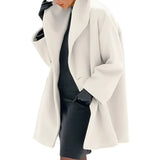 Damen-Wintermantel mit strukturdesign | Schnittdesign – Weiß