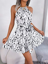Haizea – Verspieltes Mini-Sommerkleid Mit Halshalter-Ausschnitt – Weiß