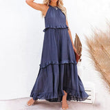 Elyndria – Elegantes Ärmelloses Maxikleid – Marineblau