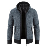 Julian | Vintage Cardigan mit Reißverschluss – Grau-Blau
