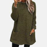 Oriella - Weicher Fleece Pullover Mit Tasche – Armeegrün
