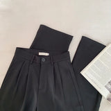 Frida Anzughose mit Bundfalten High Waist – Schwarz