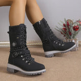 WinterHafen™ Wasserdichte Stiefel mit Weichem Fleecefutter und Rutschfester Sohle / Gemacht für die Kälte, Gedacht für Dich! – Schwarz