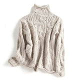Maria - Eleganter Rollkragenpullover – Beige