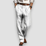 Alexei – Klassische Leinen Hose – Weiß