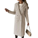 Damen-wintermantel mit revers – wärme mit modischem touch – Beige