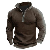 Saverio – Vintage Sweatshirt Mit Halbem Reißverschluss – Braun