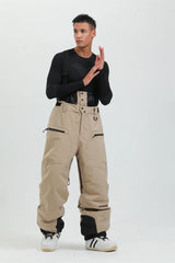 Unisex-Skihose mit Trägersystem | funktionale Winterausführung – Beige
