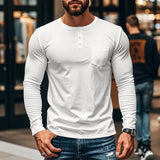 Northline™ Langarmshirt Mit Henley-Kragen und Figurbetonter Passform – Weiß