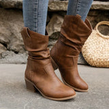 Nora | Blockabsatz Gepolstert Western-Stiefel – Braun