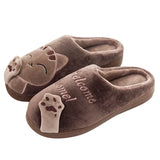 Damen Hausschuhe mit Katzen-Design | Weich und Warme – Braun