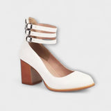 Alira – Pumps mit Knöchelriemen-Design – Weiß