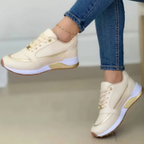 Valentina - Sneaker mit Wedge-Absatz – Beige