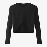 Elegantes Satinkleid - Stricktop-Kombinationsset – Schwarzes Stricktop