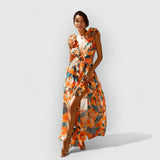 Fatima | Elegantes Rüschenkleid – Blaugrün