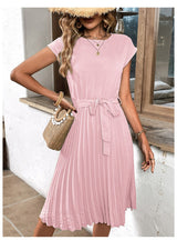 Farrah | Schönes plissiertes Kleid – Rosa