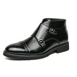 Darell™ | Lederstiefel mit Doppel-Mönchsriemen – Schwarz