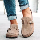 Schwarze Leder-Loafer für Damen – Khaki