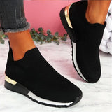 Moderne Colorblock-Strick-Schlüpfsneaker Für Damen | Perfekt für jede Gelegenheit – Schwarz