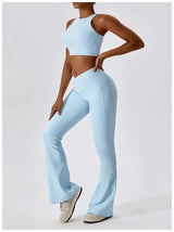 Sportedly Hohe Taille Leggings Für Frauen Mit Push-Up Fitness-Sport-BH Für Ideale Trainingsoutfits – Himmelblau