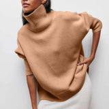 Übergroßer Rollkragenpullover aus Kaschmir – Khaki