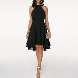 Ashley | Damen Abend Halter Kleid | Mini – Schwarz