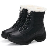 Damen Plateau-Schneestiefel | Lässig – Alles Schwarz