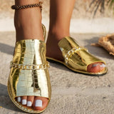 Klavdiya - Sandalen Mit Kette – Gold