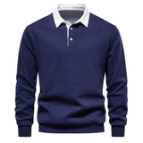 Kairo - langarmshirt mit kragen – Marineblau