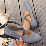 Alouette™ Schuhe Mit Veloursoptik und Gekreuzten Riemen – Grau