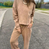 Sunday™ Set aus weichem Sweatshirt mit lockerer Passform / Entspannt, weich und stilvoll! – Khaki