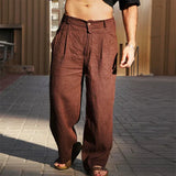 Romeo | WEITE LEINENHOSE – Dunkelbraun