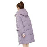Lange gefütterte jacke für damen – dorothee – Lila