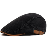 Premium Denim Schiebermütze – Schwarz