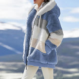 Damen Fleece Jacke | Mit Kapuze – Blau
