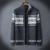 Logan | Vintage Strickjacke mit Reißverschluss – Dunkelgrau