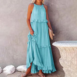 Elyndria – Elegantes Ärmelloses Maxikleid – Hellblau