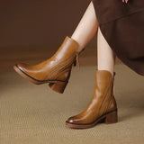 Grazia – lederstiefeletten – Brun