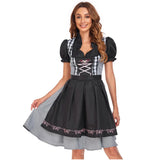 Damen Traditionell Schwarz Oktoberfest Dirndl Kleid – Schwarz