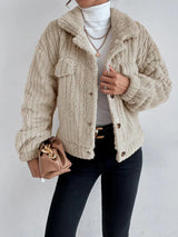 Brooke – plüschjacke für damen – Beige