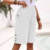 Valentina | Lässige Passform Shorts – Weiß