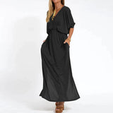 Mariah - Klassisches Maxi-Kleid – Schwarz