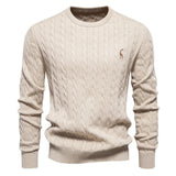 Falkner | Strickmodern Herrenpullover – Aprikose