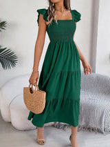 Yessa - Elegantes Stufen-Kleid – Grün