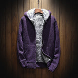 Luke | Stylischer Kapuzen-Cardigan – Lila