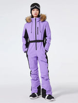 Einteiliger Skianzug für Damen | Wintersportbekleidung – Lila