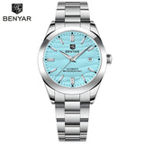 BENYAR BY-5208 40mm Automatik-Uhr, 316L Edelstahl, 50m Wasserdicht, Männermechanik – sky blue