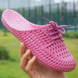 Damen Atmungsaktive Slipper Cosma - Rutschfest, Elegantes Slip-On Design für Frühling & Sommer – Dunkelrosa