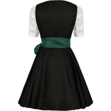Damen Traditionell Grün und Schwarz Oktoberfest Dirndl Kleid – Schwarz